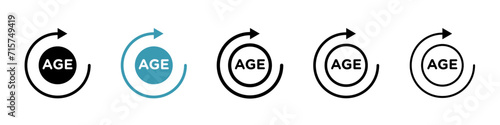 Age Vector Icon Set. Old Cycle Imit Vector symbol for Ui Designs.