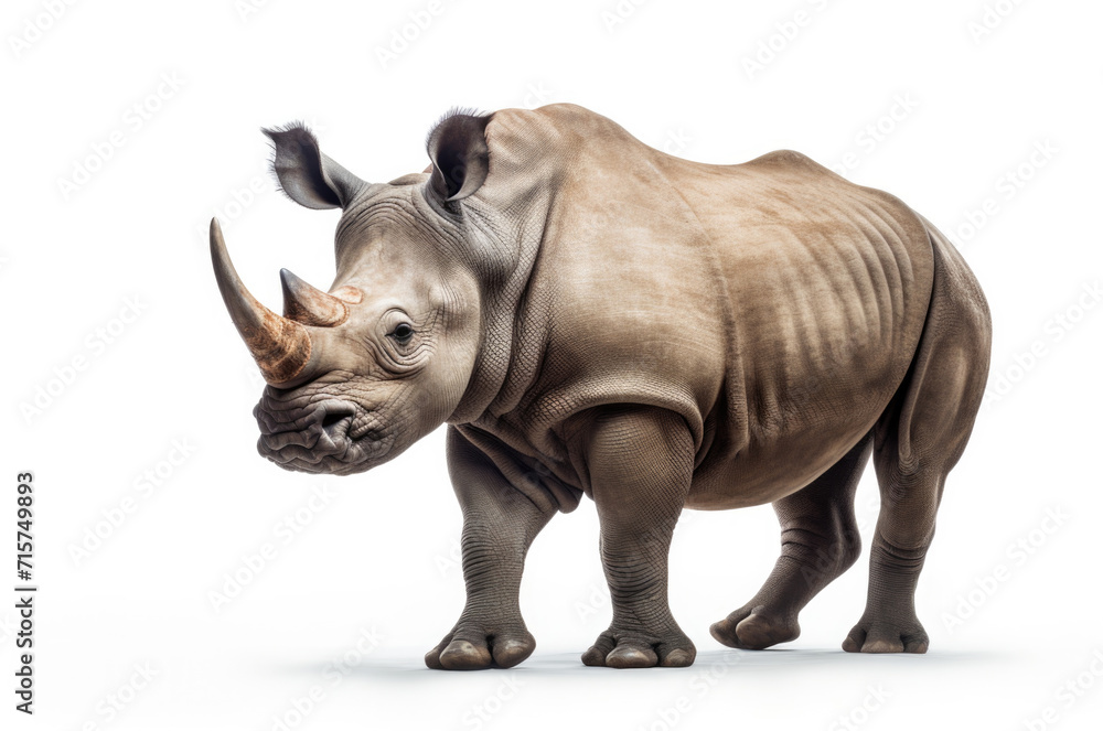 isolated rhino animal concept