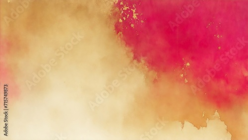Modern gold and Red textured watercolor art abstract background