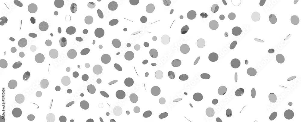 Gilded Festivity: Brilliant 3D Illustration Showcasing a Shower of silver Confetti Gilded Festivity: Brilliant 3D Illustration Showcasing a Shower of silver Confetti