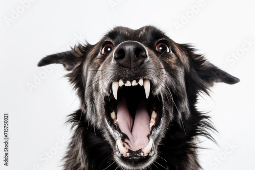 agressive dog portrait. bark concept