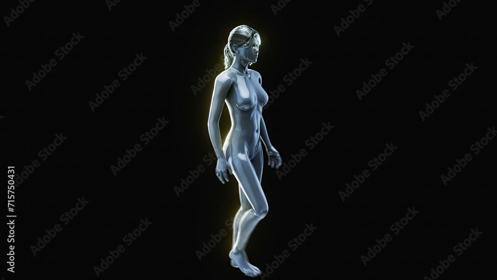 3D anatomical model of a woman with an Eye 3D anatomical model of a woman with an Eye