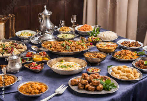  Iftar table with an array of delicious dishes