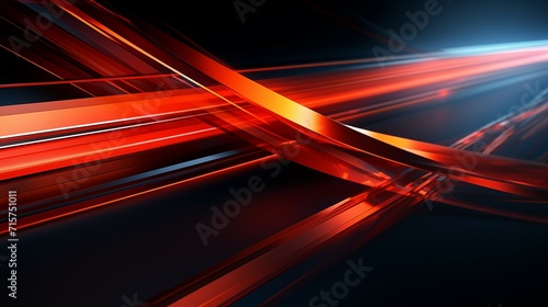 Abstract Red Light Streaks on Dark Background