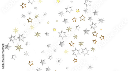 XMAS Stars - Holiday golden decoration  glitter frame isolated -