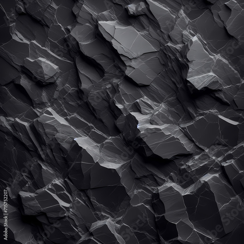 a high-resolution dark grey black slate texture featuring a natural pattern, perfect for background and design artwork, especially for creating a black stone wall effect, Generative Ai