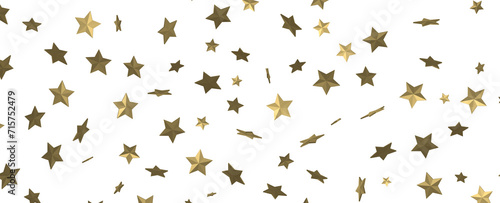 Stars - Holiday golden decoration  glitter frame isolated -