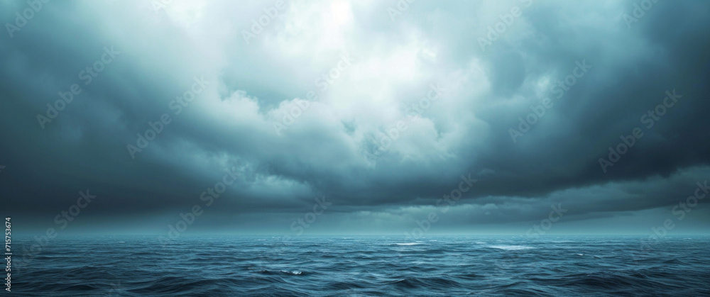 Abstract, storm clouds and outdoor climate change background for environment, weather danger and disaster. Dark sky, rain and hurricane backdrop mockup for poster, news report or wallpaper design