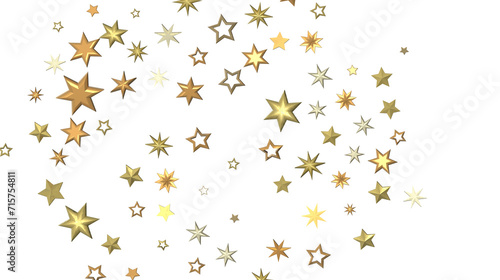 A Shower of Celestial Beauty  3D Gold Stars Rain Illustration Bedazzles