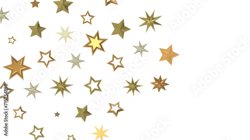 Cascading Christmas Constellations  Brilliant 3D Illustration Showcasing Falling Festive Star Patterns