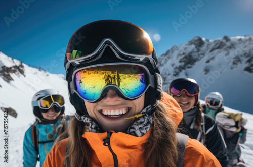 ski or snowboard sport holidays concept