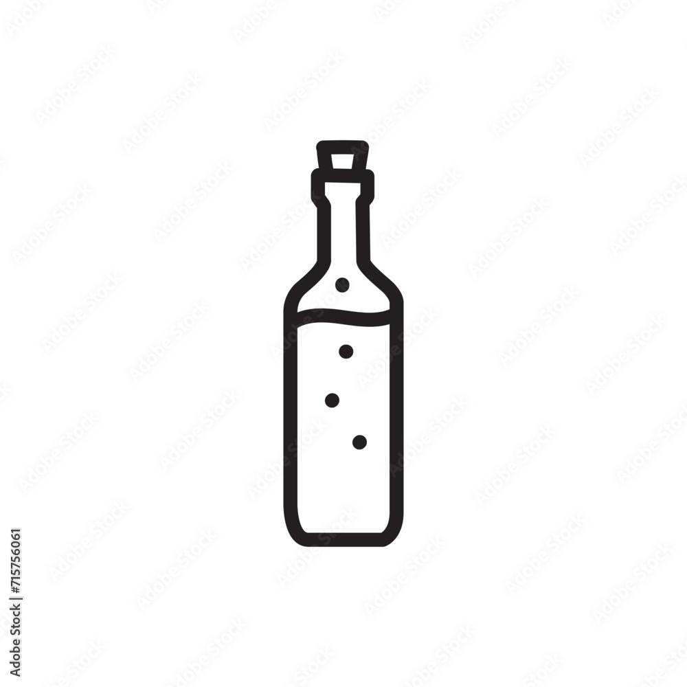 Kombucha homemade tea in bottle. Natural element. Pictogram for web page, mobile app, promo Kombucha homemade tea in bottle. Natural element. Pictogram for web page, mobile app, promo