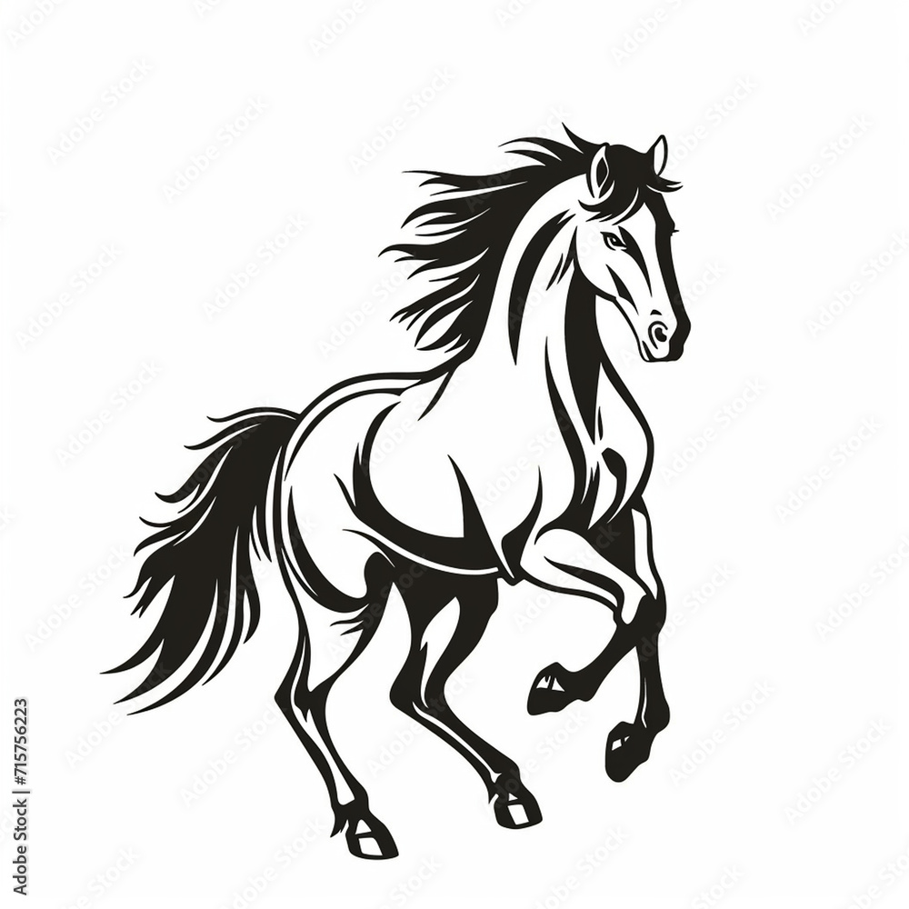 illustration of a horse, Logo on white background