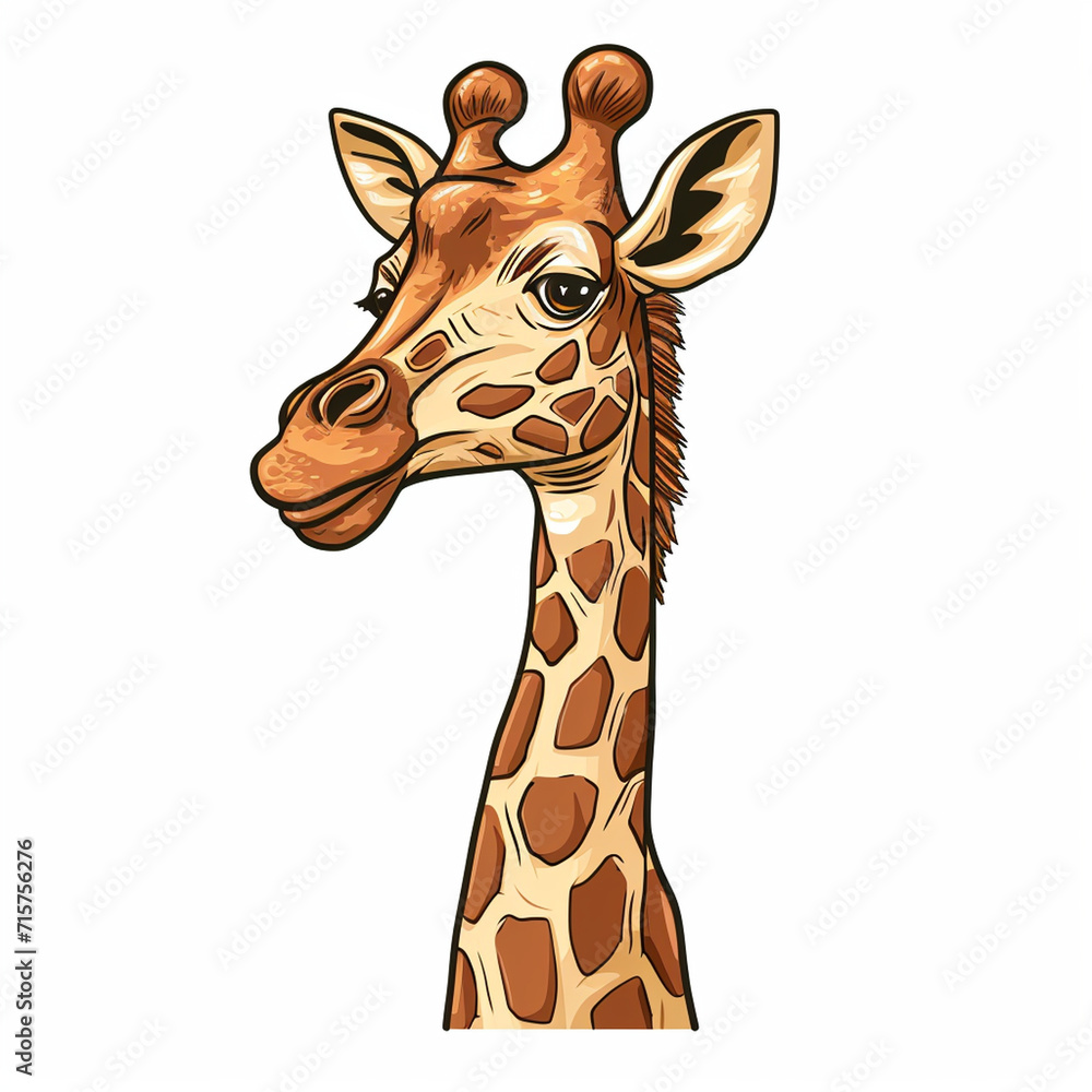 illustration of a giraffe, Logo on white background
