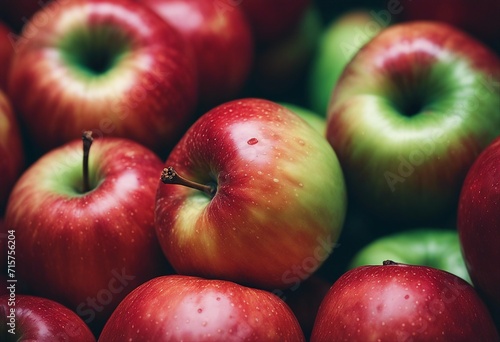 Multiple fresh apples in a shiny close-up, highlighting their natural appeal.