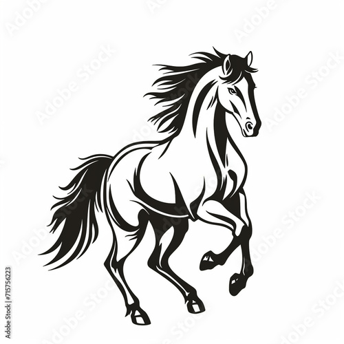 illustration of a horse  Logo on white background