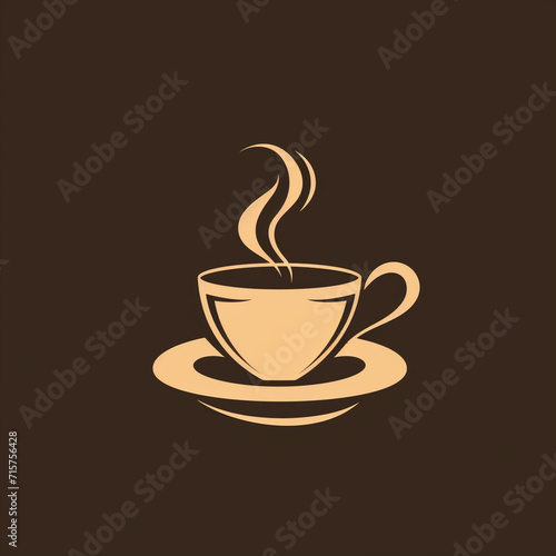 A stylized coffee cup with steam Logo