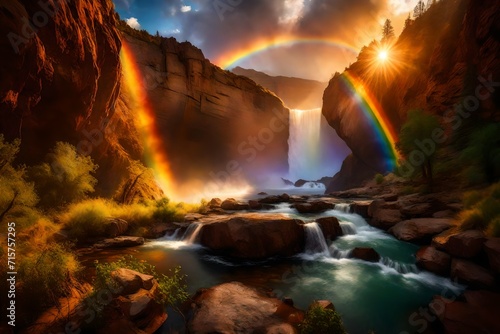 rainbow and waterfall © Kinza