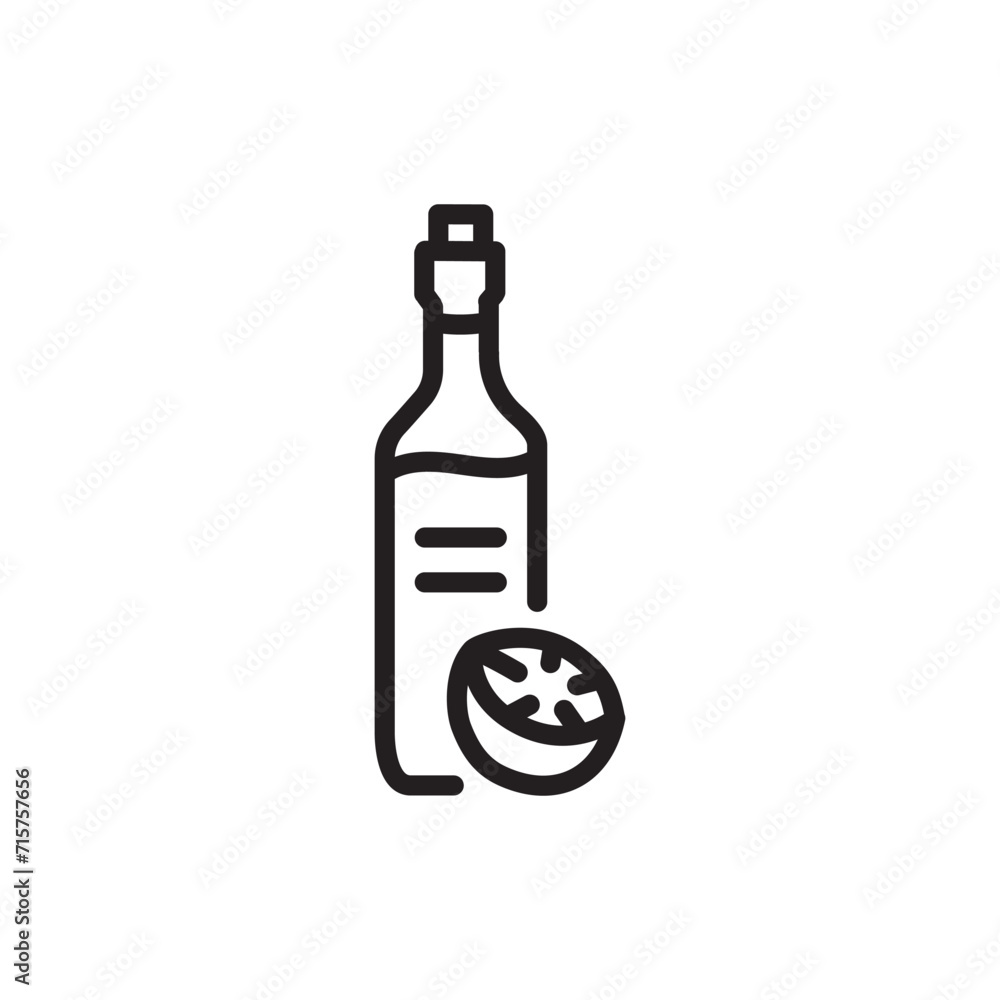 Kombucha homemade tea in bottle. Natural element. Pictogram for web page, mobile app, promo