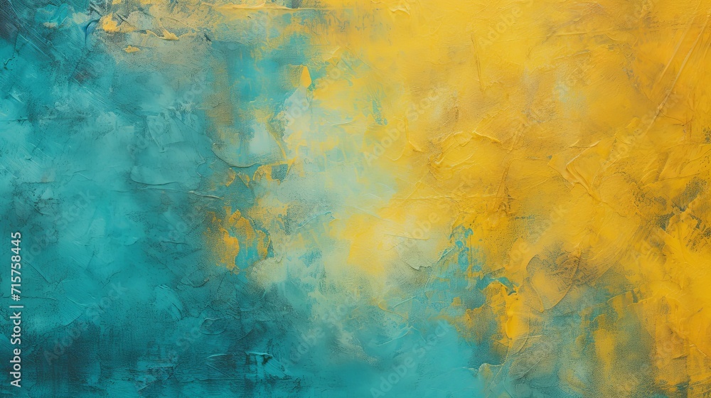 Bright teal and lemon yellow watercolor splotches