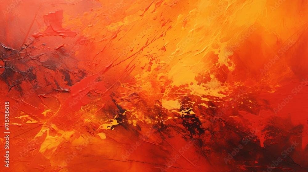 Brilliant orange vermillion and crimson acrylic splash Brilliant orange vermillion and crimson acrylic splash
