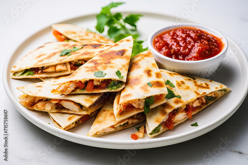 Closeup of a Chicken Quesad...