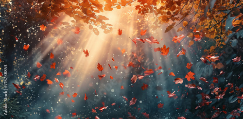 Leaves  environment and sustainability mockup of trees for background  wallpaper and design. Autumn beauty  lush and morning light with copyspace for ecology  eco friendly and carbon footprint