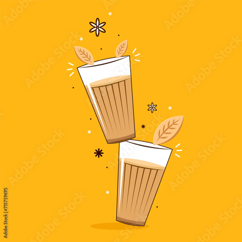 Indian hot drink vector. Indian chai icon. Chai is Indian drink. Kerala tea shop illustration vector eps. Indian Kerala roadside. Kerala tea shop line drawing. Kerala Old.