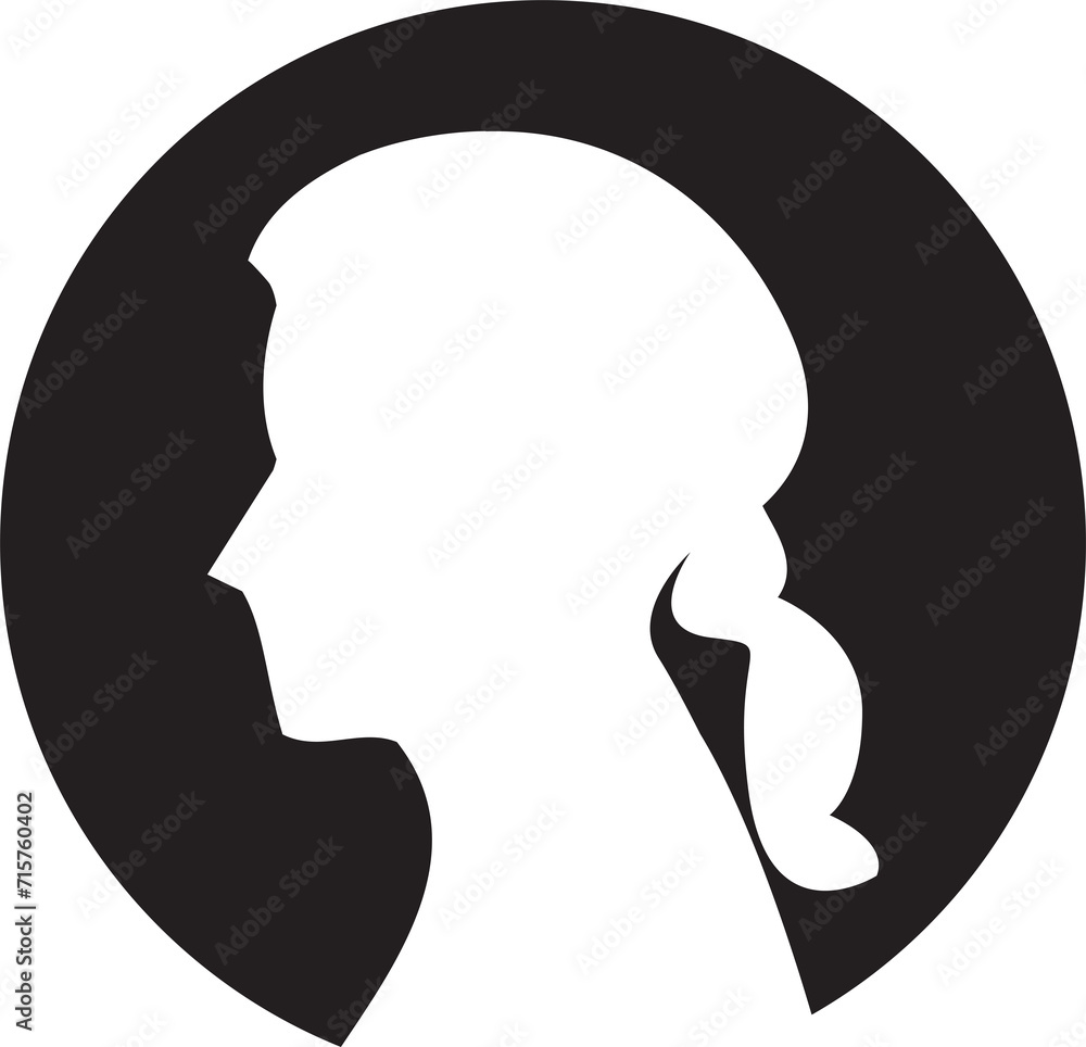 Silhouette Woman in Circle Illustration Silhouette Woman in Circle Illustration