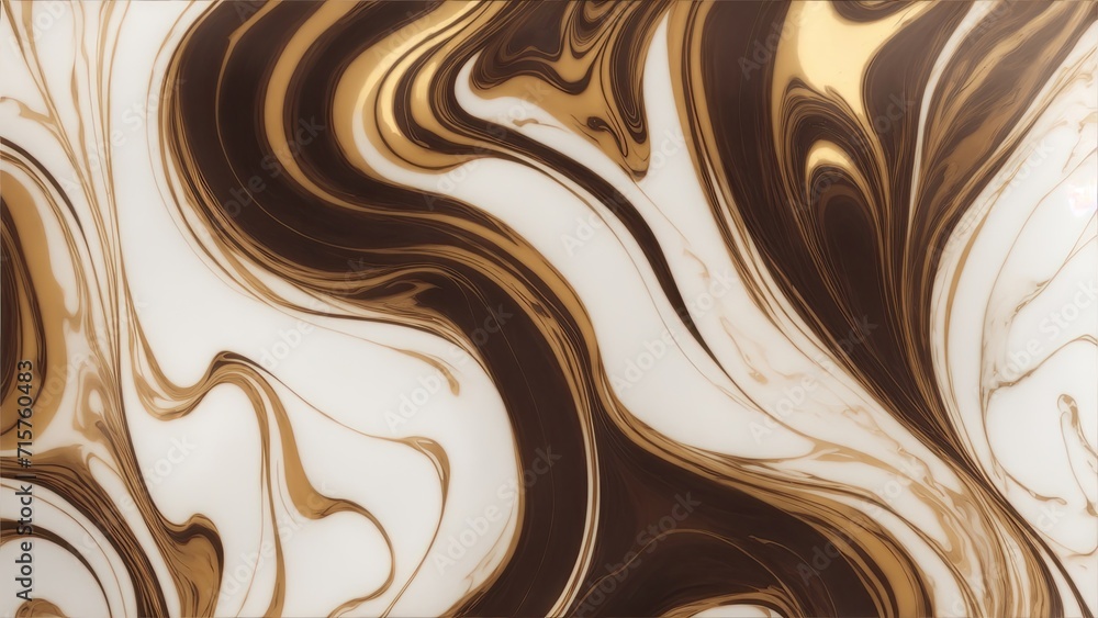 Brown and White marble background with gold brushstrokes Brown and White marble background with gold brushstrokes