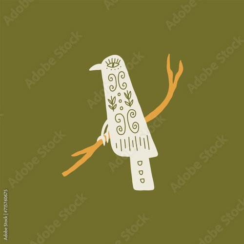 Scandinavian Folk Art Raven
