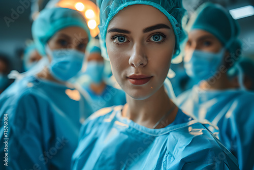 doctors in the operating room performing an operation  photo