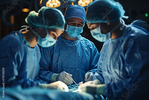 doctors in the operating room performing an operation  photo
