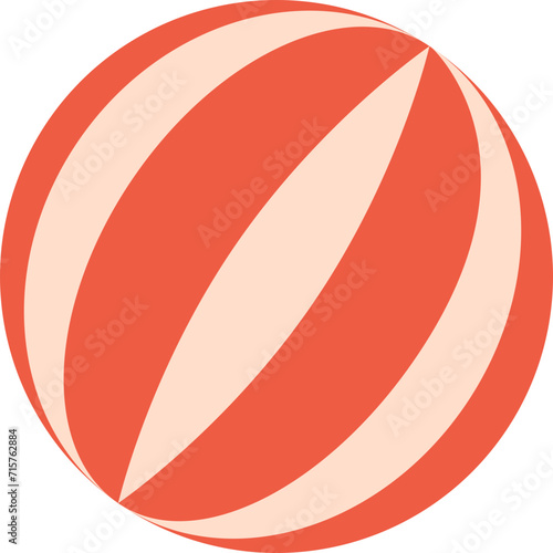 Red and White Striped Ball