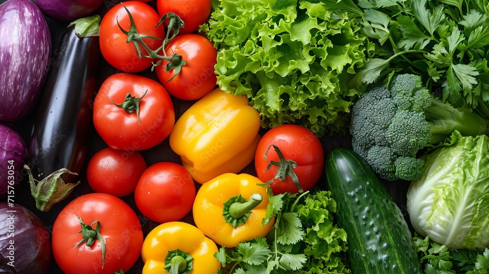 Fresh vegetables close-up on a background of greenery.
Concept: photo wallpaper, gastronomic products, agriculture, restaurant Fresh vegetables close-up on a background of greenery.
Concept: photo wallpaper, gastronomic products, agriculture, restaurant
