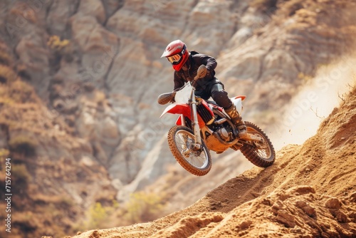 Motocross rider on the race track. Extreme sport concept. Motocross. Enduro. Extreme sport concept.