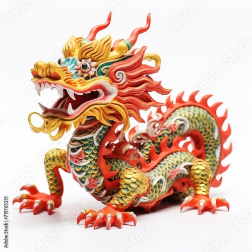 chinese red dragon isolated on white