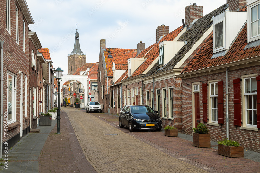 Street in the Hanseatic city of Hasselt in Overijssel.