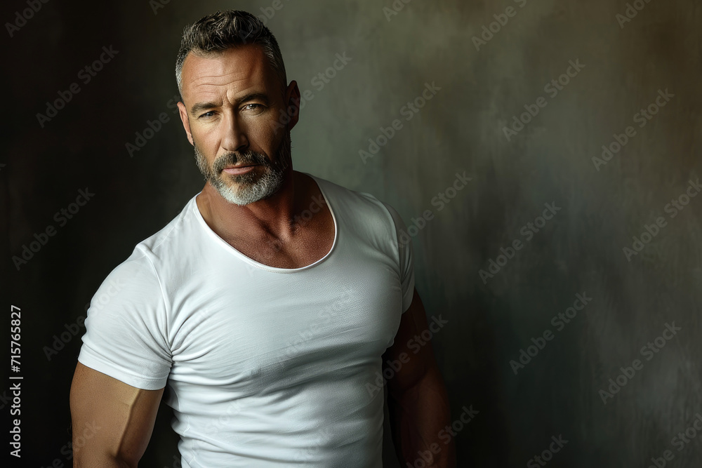 Muscular man with short stubble shot Muscular man with short stubble shot