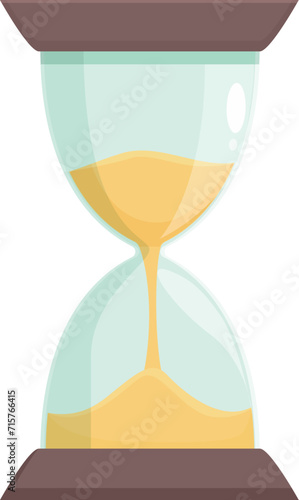 Hourglass time icon cartoon vector. Timer game. Golden alarm