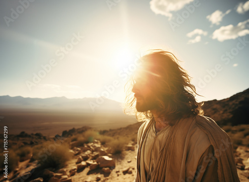 Jesus Christ standing in the wilderness