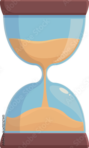 Alarm timer icon cartoon vector. Sand clock. Golden number second