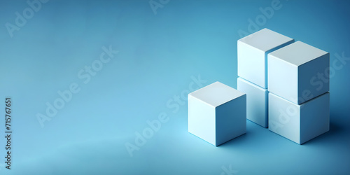 abstract blue cubes on blue background