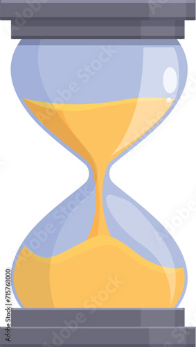 Ticking sand glass icon cartoon vector. Waiting timer. Time hour