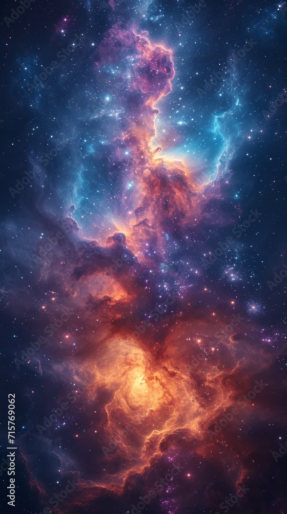 Fototapeta premium Illustration, abstract space background ,generative ai