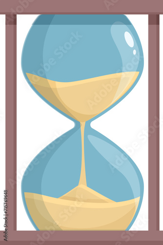 Sand hour clock icon cartoon vector. Dial image speed. Loading old day