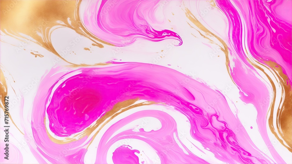 Abstract ink Pink and gold mixed texture Background. fluid art background texture