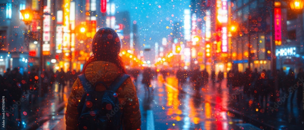 People in the city interact with digital screens in an overlay view. People looking at holographic digital display future technology and living in a big city ,generative ai People in the city interact with digital screens in an overlay view. People looking at holographic digital display future technology and living in a big city ,generative ai