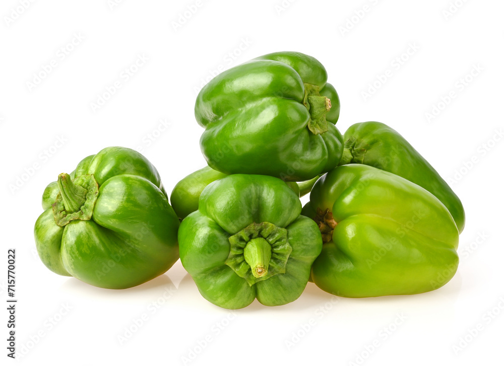 Green Bell Peppers isolated on white background Green Bell Peppers isolated on white background
