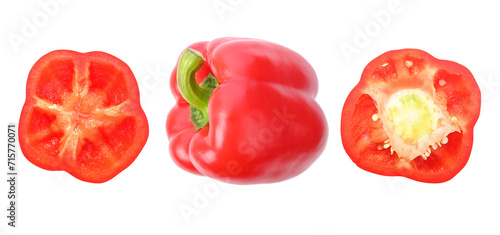Sweet red pepper. Isolated on a white background.